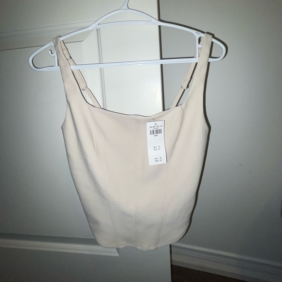 Abercrombie Women's Beige Crepe Scoopneck Corset Top - Picture 4 of 5